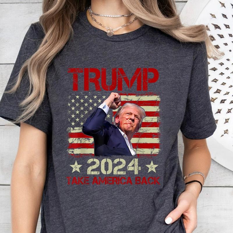 Trump Fist Pump Shot At T-Shirt, Assassination Attempt, Trump 2024 Trump for President T-Shirt Trump Hero Trump Survives...