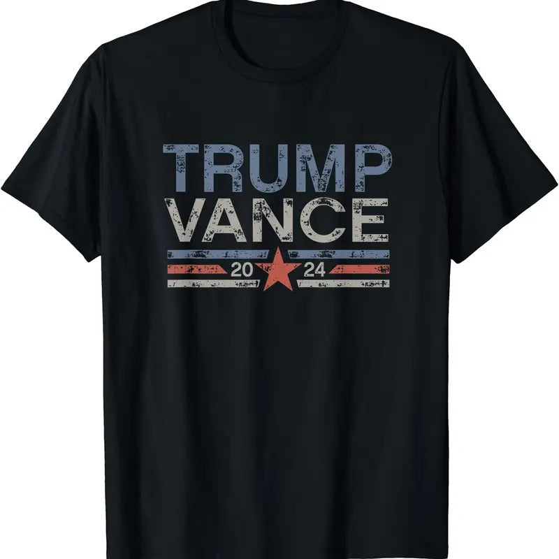 Trump JD Vance 2024 Retro Stripe and Star T-Shirt Hoodie, Sweatshirt | HypeDripTees.com