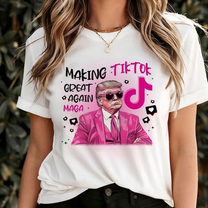 Trump Making TikTok Great Again T-Shirt - Save Tiktok T-Shirt Hoodie, Sweatshirt | HypeDripTees.com