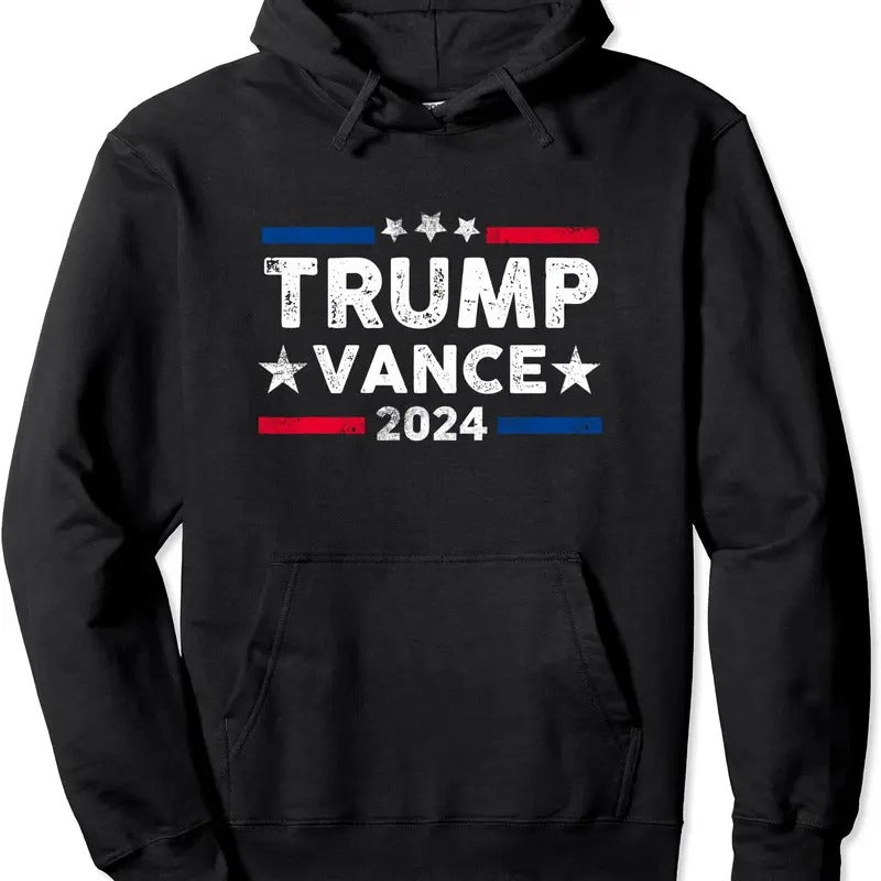 Trump Vance 2024 US Flag Vintage - Election President 2024 Hoodie | Unisex Hooded Sweatshirt T-Shirts | HypeDripTees.com
