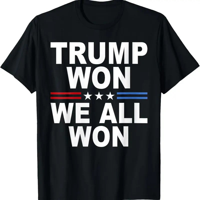 Trump Won - We All Won 2024 USA Flag Trump Won T-Shirt Hoodie, Sweatshirt | HypeDripTees.com
