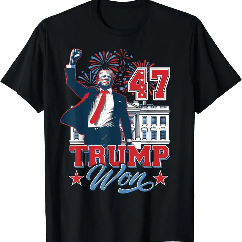 Trump Won Again 2024 Election President 47 th American Flag T-Shirt Hoodie, Sweatshirt | HypeDripTees.com