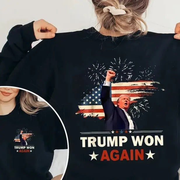 Trump Won Again Shirt, Trump T-Shirt, Election Shirt, Trump 2024 Shirt, Republican Shirt, Trump 47th President, Make...