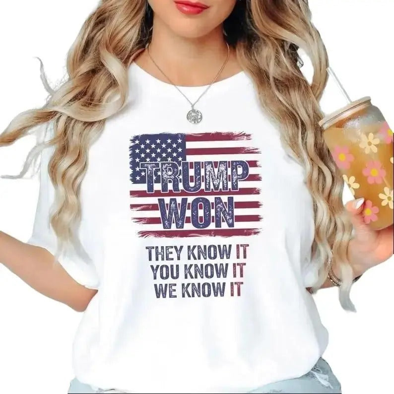 Trump Won Again T-Shirt - Election Shirt - Make America Great Again - Tee, Top