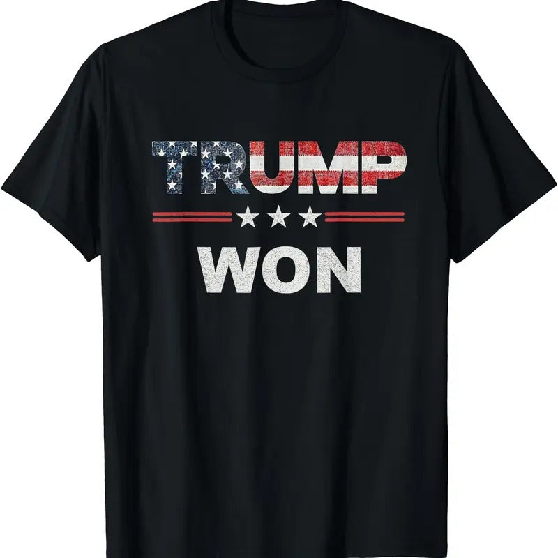 Trump Won T Shirt 4th of July American Flag T-Shirt Hoodie, Sweatshirt | HypeDripTees.com