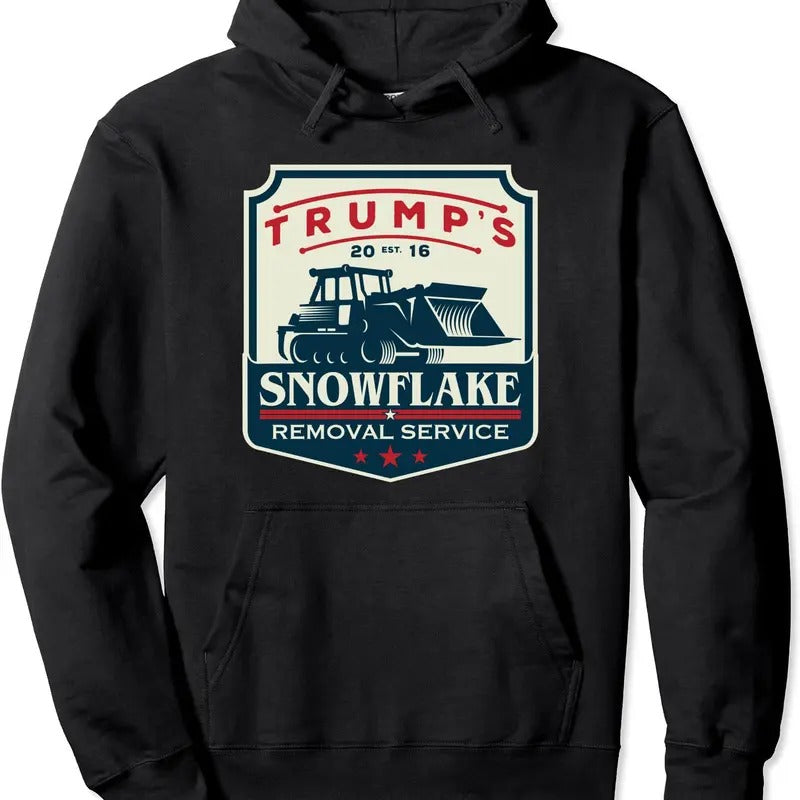 Trump's Snowflake Rmoval Service, Funny Donald Trump 2024 Hoodie | Unisex Hooded Sweatshirt T-Shirts | HypeDripTees.com