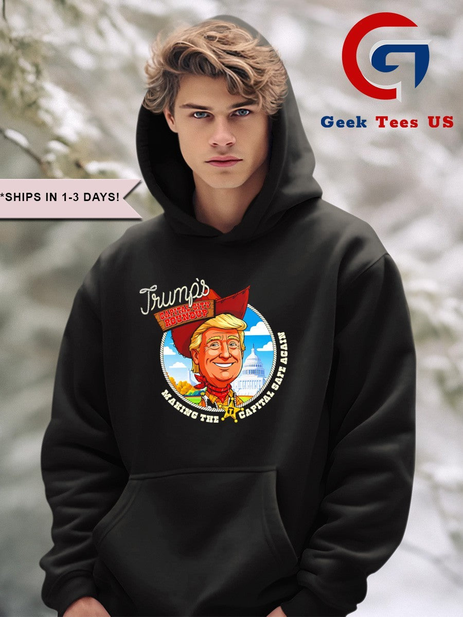 Trump’s capital city round up making the capital safe again shirt