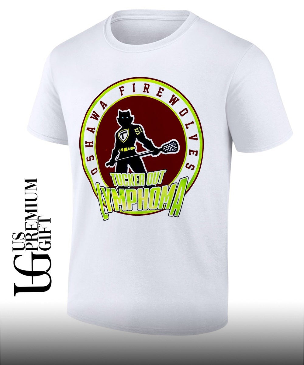 Tucker Out Lymphoma lacrosse Oshawa FireWolves shirt