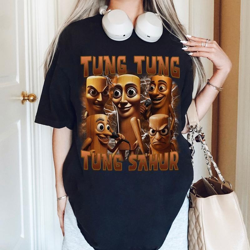 Tung Tung Sahur Meme T-Shirt Funny Italian Brainrot Cartoon Tee Hoodie, Sweatshirt | HypeDripTees.com