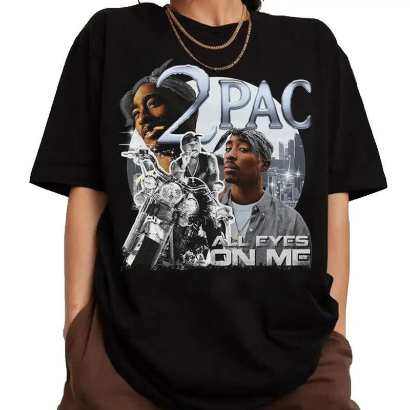 Tupac All Eyes On Me Graphic Tee, 2Pac 90s Shirt, 2Pac Shirts, Vintage 90s Bootleg Tupac Shirt, 90s Merch, Hip Hop 90s...