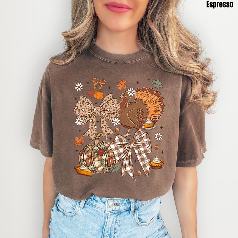 Turkey Day Fall Collage Comfort Colors T-Shirt 'NLB' Hoodie, Sweatshirt | HypeDripTees.com