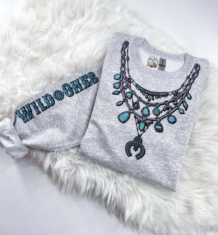 Turquoise Wild Ones Sweatshirt Womenswear Unisex Comfy Print T-Shirts, Hoodie | HypeDripTees.com