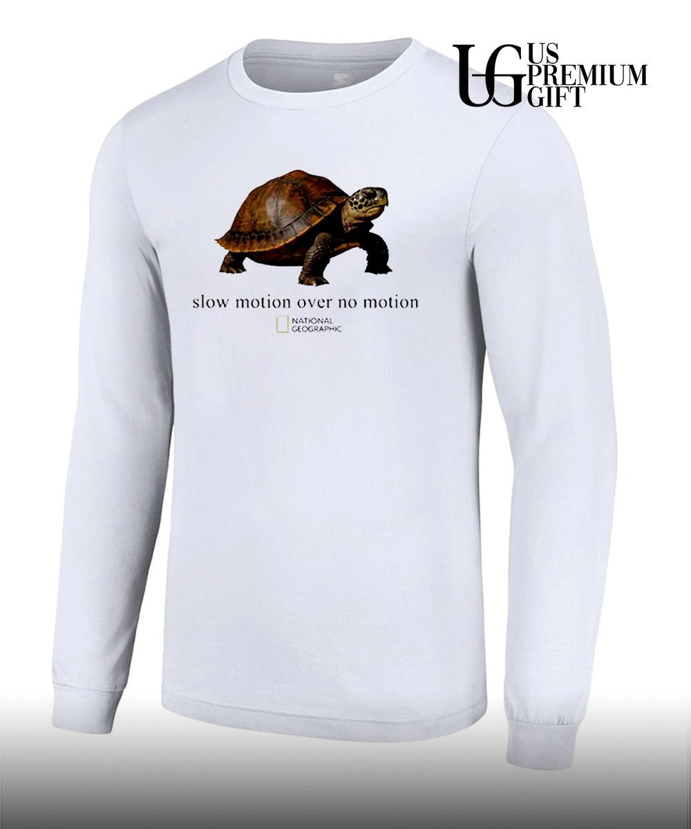 Turtle slow motion over no motion shirt