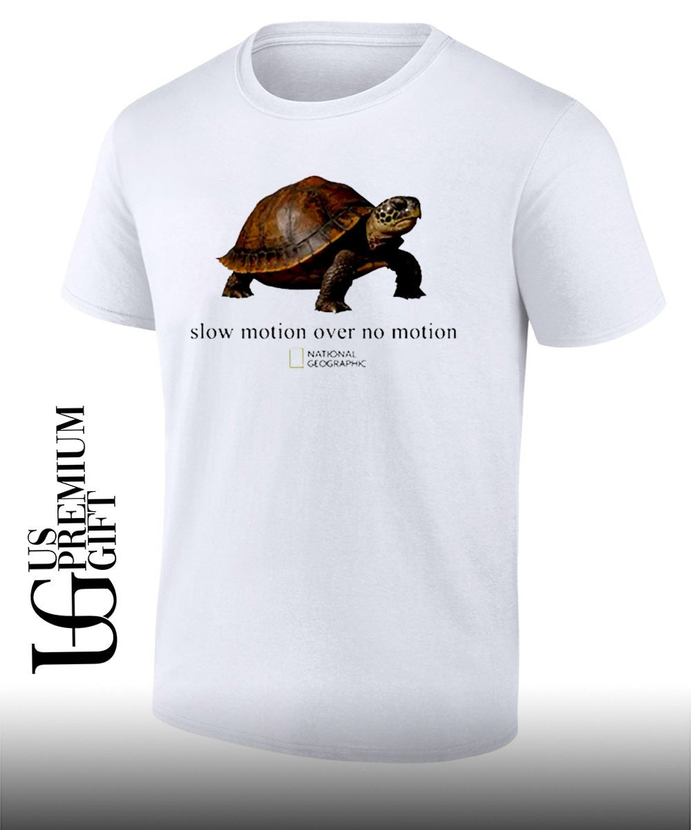 Turtle slow motion over no motion shirt