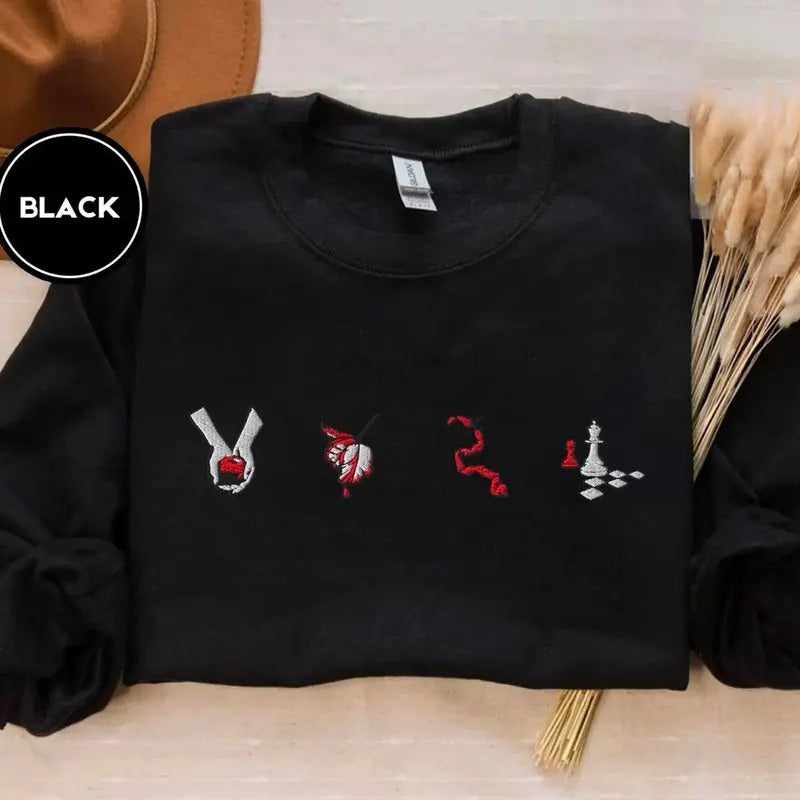 Twilight-Inspired Embroidered Sweatshirt, Book Cover Aesthetic Shirt, Bookish Sweater, Book Lover Shirt, Fantasy Romance...