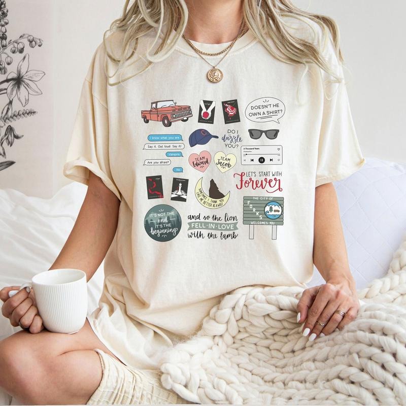Twilight Symbols T-Shirt, Bookish Shirt, Team Jacob Shirt, Werewolf Shirt, Bella Swan Shirt, Midnight Sun, Edward Cullen,...