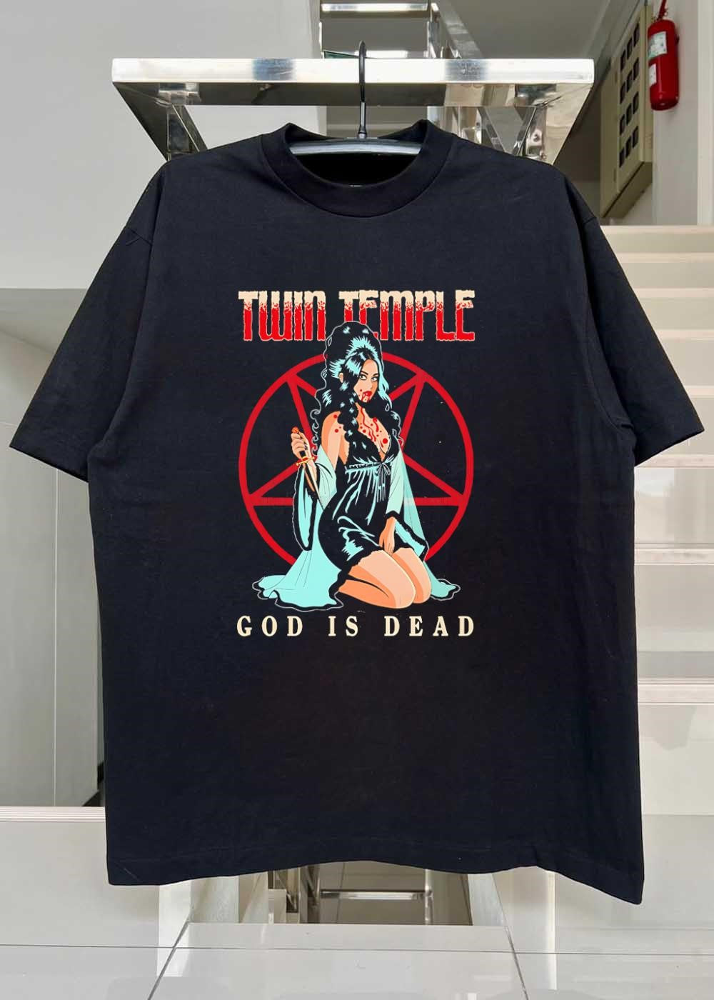Twin Temple God Is Dead Woman Holding Knife T-Shirt