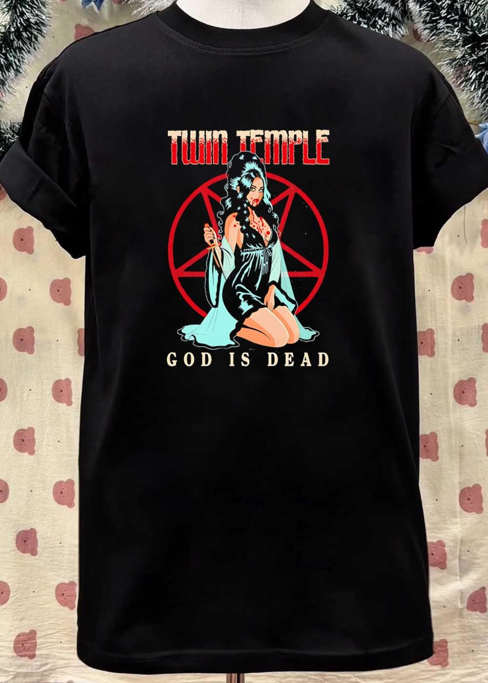 Twin Temple God Is Dead Woman Holding Knife T-Shirt