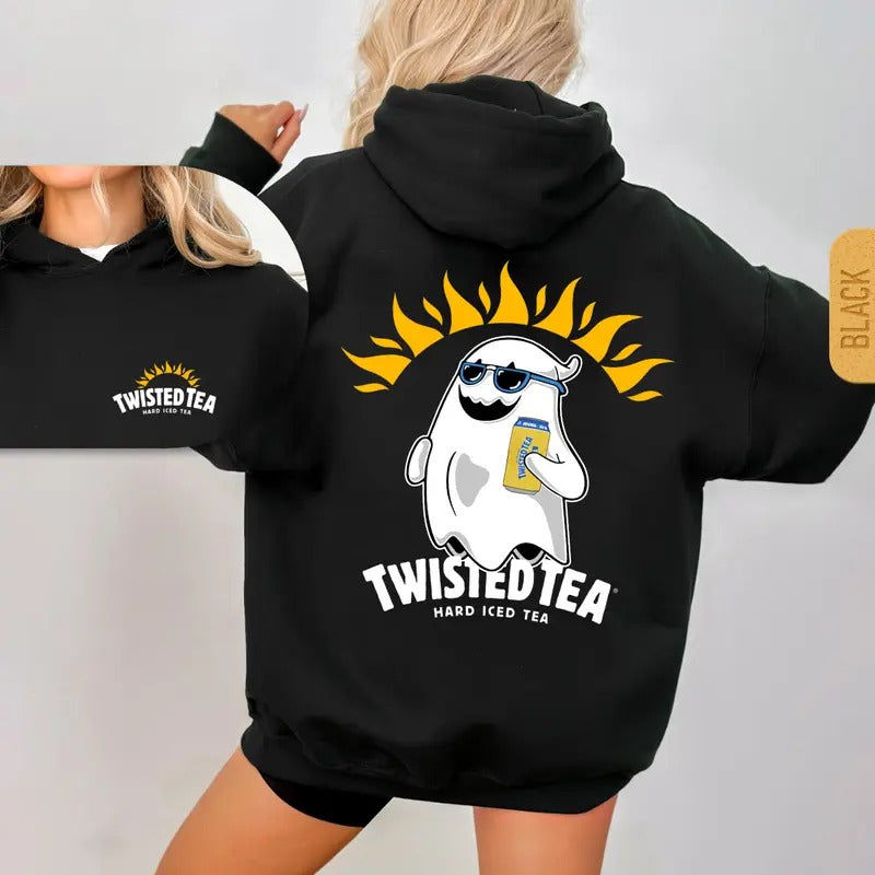 Twisted Tea Ghost Halloween 2 Sided T-Shirt Sweatshirt Hoodie, Twisted Tea Shirt, Funny Ghost, Funny Halloween Shirt,...