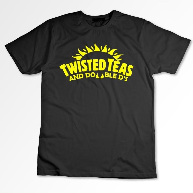 Twisted Teas and Double D's - Unisex Black Short Sleeve T-Shirt Crewneck Cotton Hoodie, Sweatshirt | HypeDripTees.com