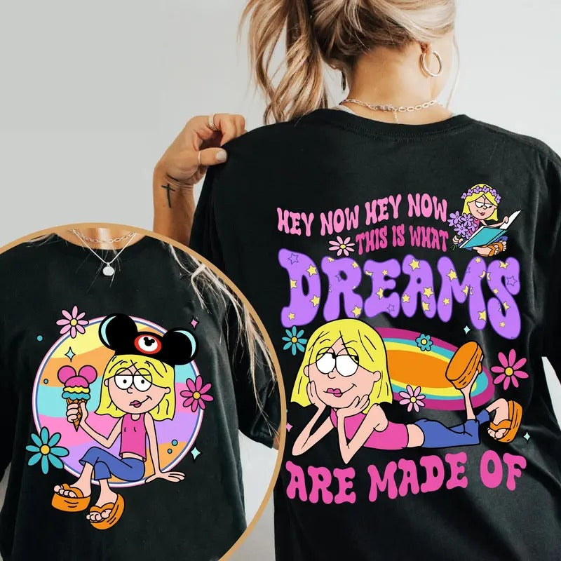 Two Sided Vintage 70s Floral Lizzi3 Mcguir3 Tee, This Is What Dreams Are Made Of Retro Shirt, Lizzie Travel Tee, Cartoon...