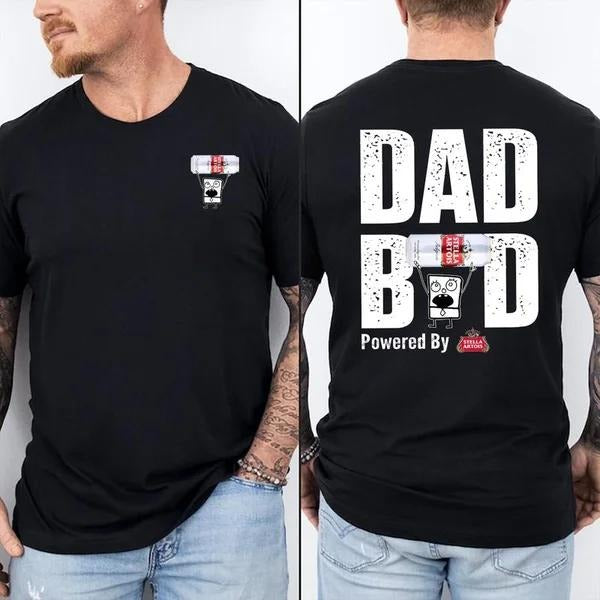 Two-sided Dad Bob Powered By Stella Artois T-shirt, Father's Day Gifts, Doodlebob Papa Tee, Funny Summer Graphic Tee,...