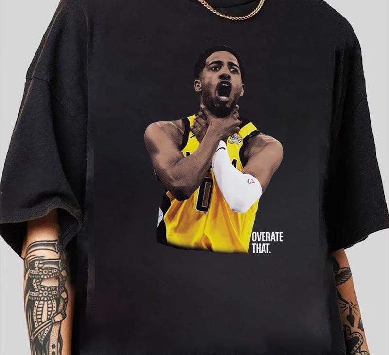 Tyrese Haliburton OVERATE THAT 2025 Tee T-Shirt Retro Design Cool Gift for Him Hoodie, Sweatshirt | HypeDripTees.com