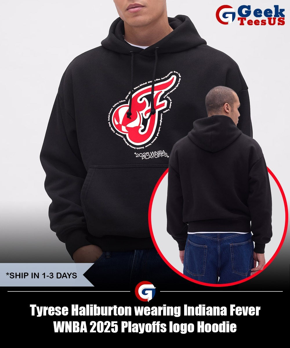 Tyrese Haliburton wearing Indiana Fever WNBA 2025 Playoffs logo shirt