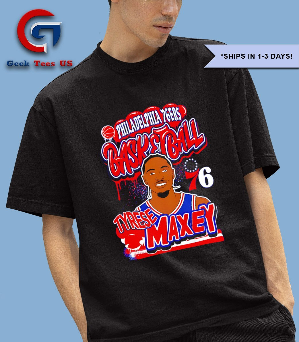 Tyrese Maxey Philadelphia 76ers basketball 2025 NBA shirt