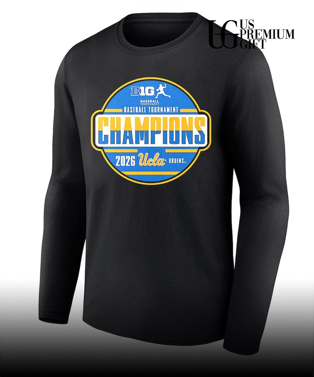 UCLA Bruins 2026 Big Ten Baseball Tournament Champions Locker Room logo shirt