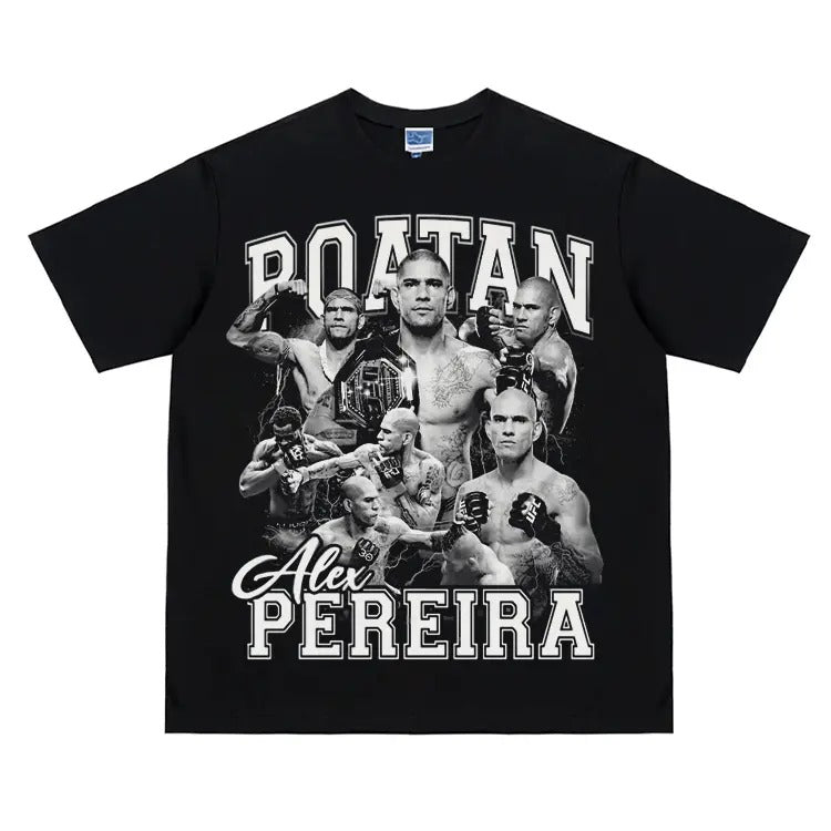 UFC "Alex Pereira" Heavyweight Vintage Tee 100% Cotton OVERSIZED T-shirt Menswear Top Crew Necks Clothing For UFC Fans...