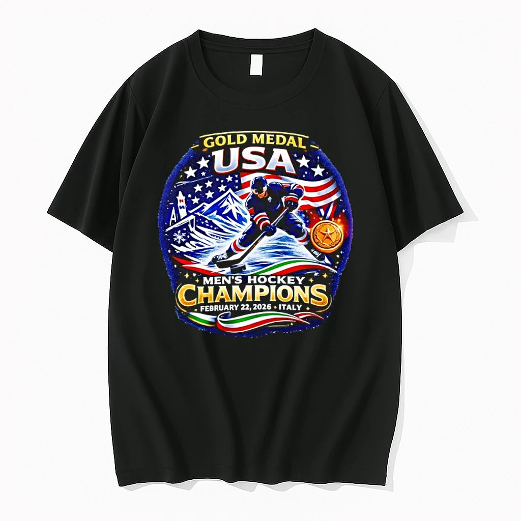 Usa Men Hockey Gold Medal Champions 2026 Italy Commemorative Tshirts Sweater Hoodie, Sweatshirt | HypeDripTees.com