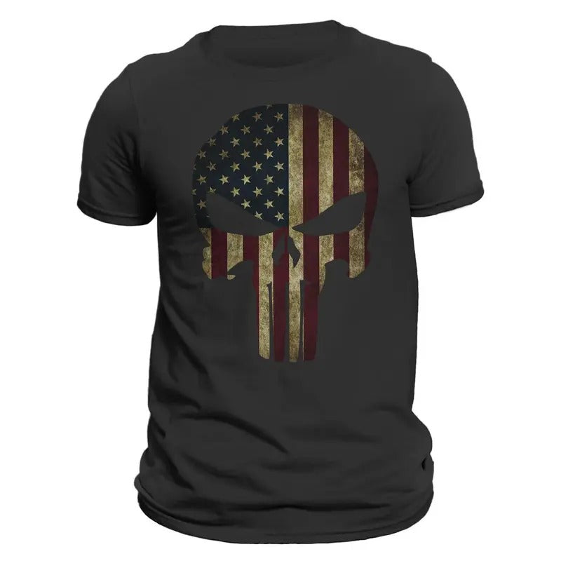 USA Patriotic American Flag Skull Tactical Men's T-Shirt Hoodie, Sweatshirt | HypeDripTees.com
