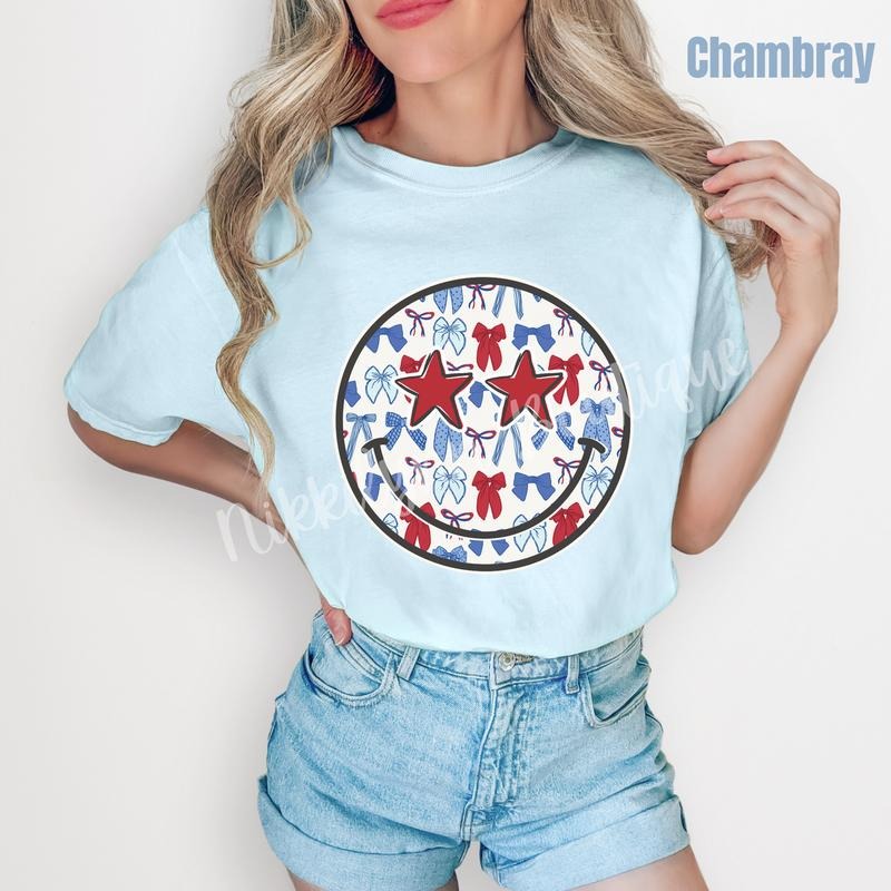 USA Ribbon Happy Face Comfort Colors T-Shirt 'NLB' Hoodie, Sweatshirt | HypeDripTees.com