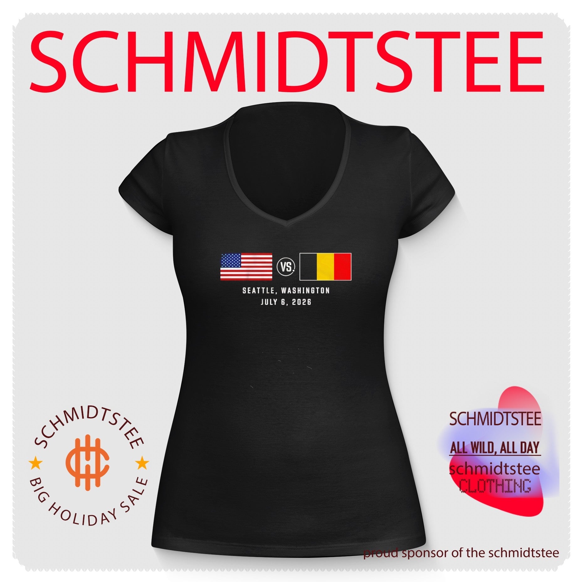 USA vs. Belgium Soccer Matchup World Cup 2026 flag shirt