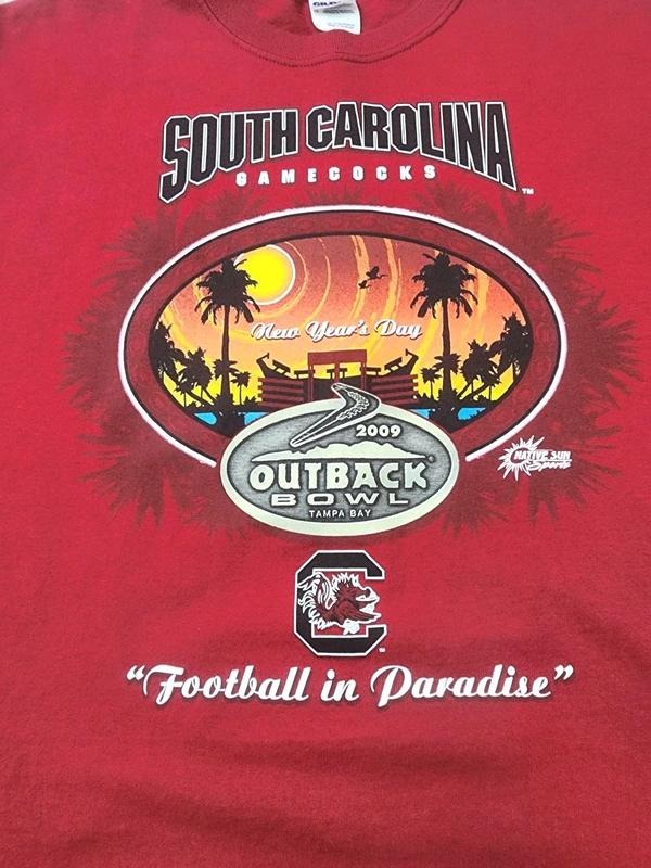 USC Gamecocks 2009 Outback Bowl Tampa Bay Graphic T-shirt Men's, Unisex T-shirt Sweatshirt Hoodie Cotton Top