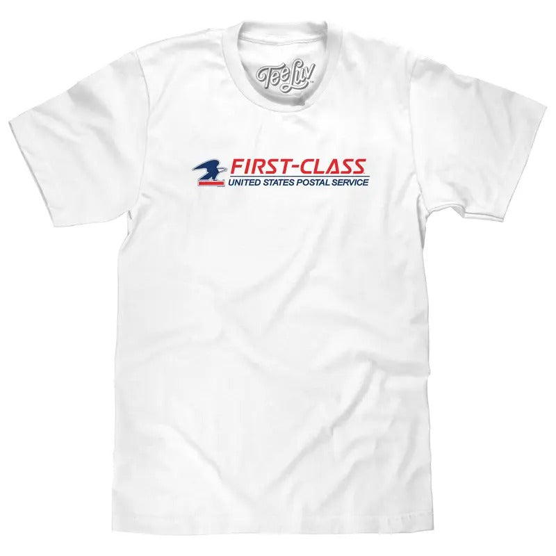 USPS First-Class Mail Logo T-Shirt - White Hoodie, Sweatshirt | HypeDripTees.com