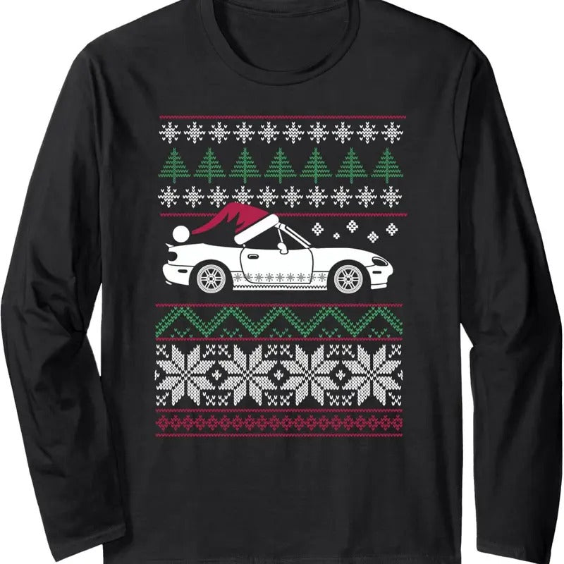 Ugly Christmas JDM Race Car V2 Long Sleeve T-Shirt Hoodie, Sweatshirt | HypeDripTees.com