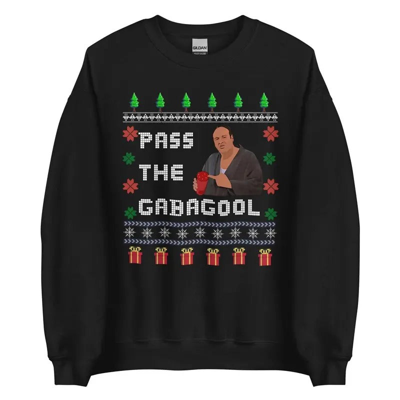 Ugly Sopranos Christmas Sweatshirt, Pass The Gabagool, Christmas Sweater, Funny Christmas Sweatshirt T-Shirts, Hoodie