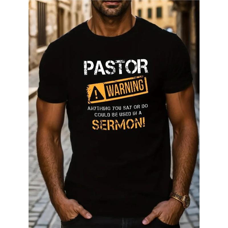 Ultra-Soft, Breathable, Moisture-Wicking Hot Pastor Warning Print For Men Women Couple Fashion T-Shirt, Comfort-Fit Crew...