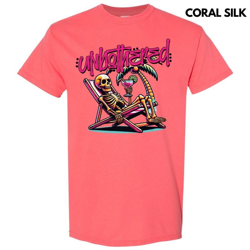 Unbothered Skeleton Gildan Short Sleeve T-Shirt Hoodie, Sweatshirt | HypeDripTees.com