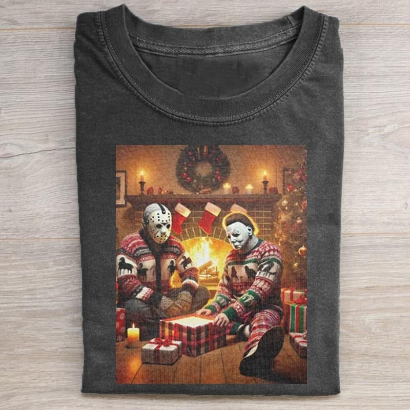 Unbox The Gift With Jason and Myers Christmas Funny T-Shirt, Meme Graphic Shirt, Famous Character Shirt, Ideal Gift For...