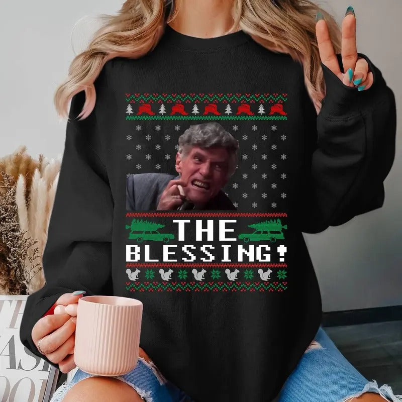 Uncle Lewis The Blessing Ugly Christmas Sweater Uncle Lewis National Lampoon's Christmas Vacation Tshirt Christmas Gifts...