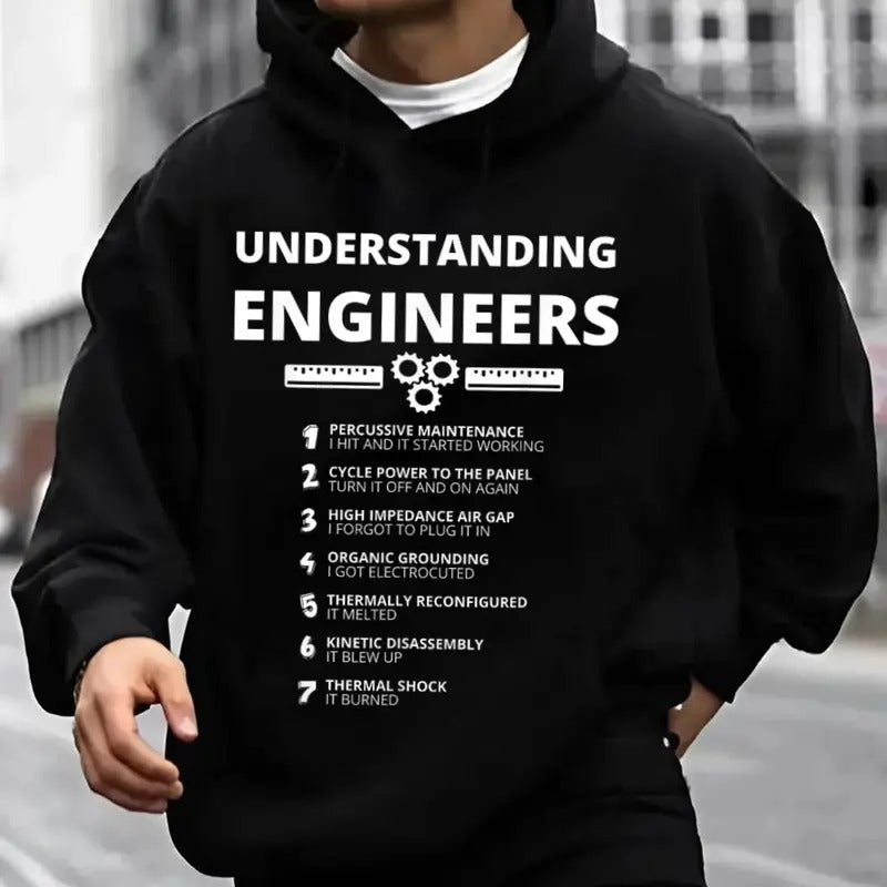 Understanding Engineers, Funny Sarcastic Hoodie Casual Street Style Fleece Fabric Pullover Hooded Sweatshirt for Women...