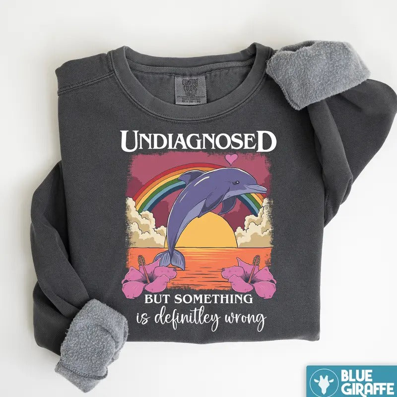 Undiagnosed Dolphin Premium Heavyweight Sweatshirt - Hoodies & Sweaters T-Shirts | HypeDripTees.com