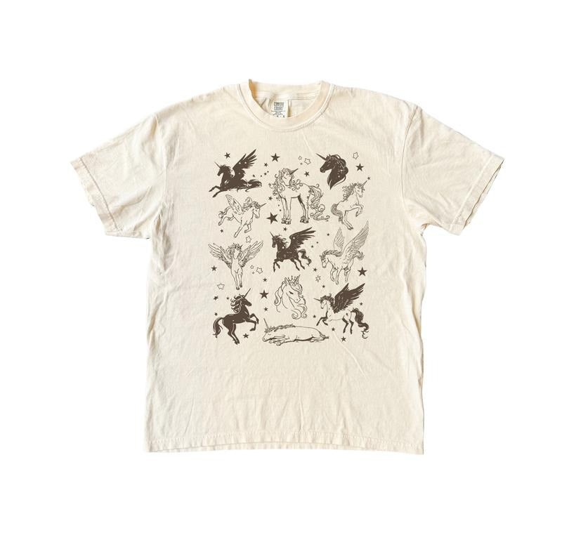 Unicorns and Pegasus T-shirt, Vintage Comfort Colors Shirt Hoodie, Sweatshirt | HypeDripTees.com