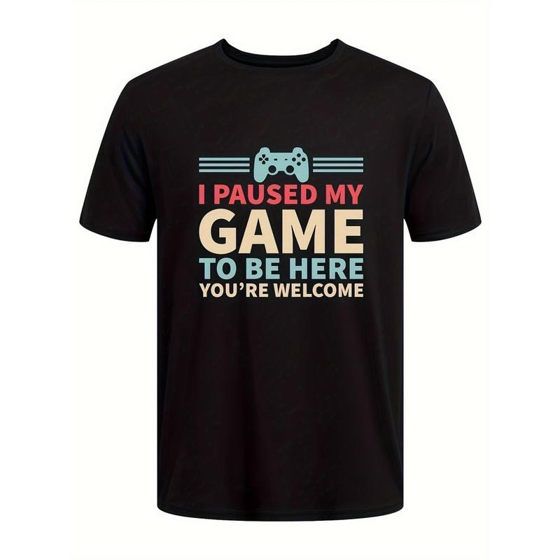 Unique Gamer Print Tee Shirt - Men's Casual Short Sleeve T-Shirts for Summer