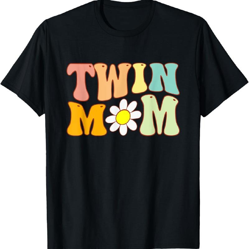Unique Twin Mom T-Shirt With Color Blocked Flower Design Hoodie, Sweatshirt | HypeDripTees.com