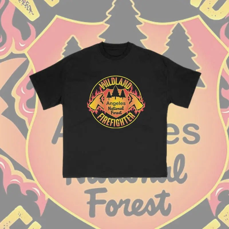 Unisex 100% Cotton Wildland Firefighter Print T-shirt vintage  tees cowboys  outfits  men Crewneck Menswear Hoodie,...