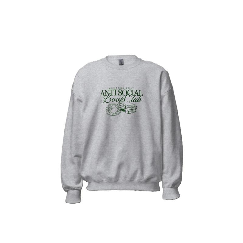 Unisex Anti Social Book Club Crewneck Bookish Sweatshirt Bookworm the Story of Us Gifts for Book Lovers T-Shirts, Hoodie